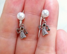 Orecchini Acciaio Perla E Angioletto Cristallo