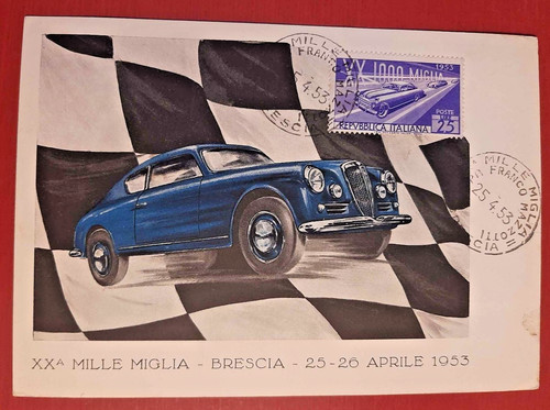 Mille miglia 1953 cartolina - xx,