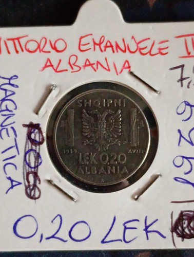 Moneta albania lek 1939 r - moneta,