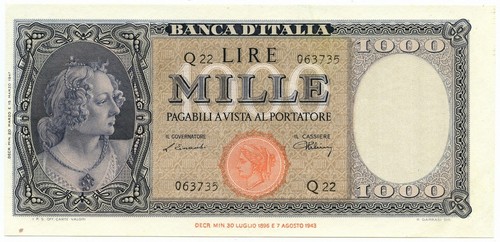 1000 lire italia - ornata, di