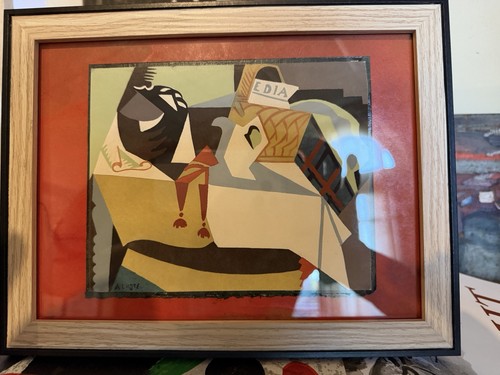 Rare pochoir gouache la - pochoir, "la