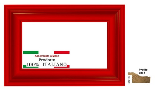 Cornice legno rossa liscia - legno,