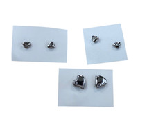 3 PAIA ORECCHINI CUORI BRILLANTINO PUNTO LUCE BIGIOTTERIA BRILLANTINI MM 7-12