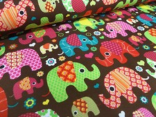 Tessuto cotone jersey elefanti
