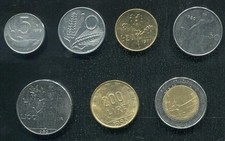 ITALIA set 7 monete, 5 10 20