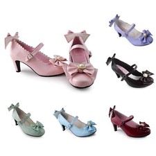 Sweet Lolita Rococò Barocco Fiocco Scarpe da donna Décolleté Ballerine...