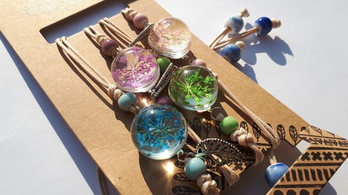 Bracciale fiori veri foglie - fiori,
