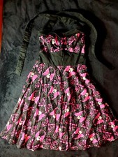 HELL BUNNY BUTTERFLY DRESS SIZE M rockabilly doll punk dark metal witch vintage