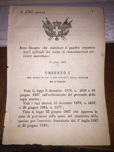Regio decreto stab quadro - decreto,