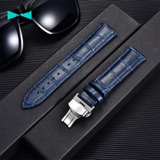 Cinturino orologio in pelle coccodrillo fibbia deployante verde rosso rosa blu