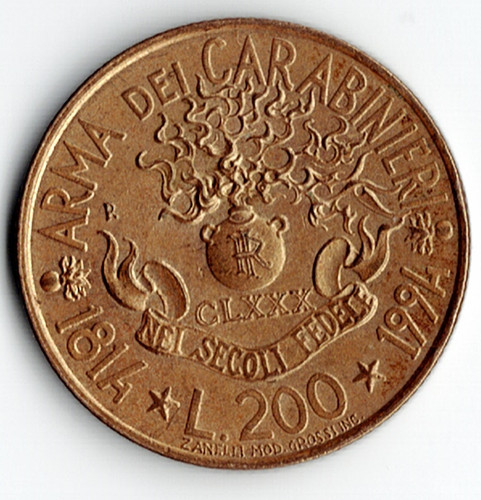 Moneta italia 200 - moneta, 1994