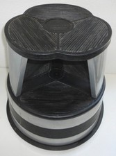 KIK STEP Sgabello a gradini in acciaio con ruote Cramer Industries usato argento e nero