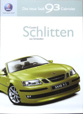 Saab 9-3 93 Cabriolet depliant foglio brochure del 2003