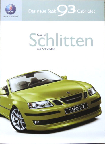 Saab cabriolet depliant - 93,