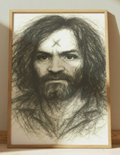 CHARLES MANSON DISEGNO STAMPA