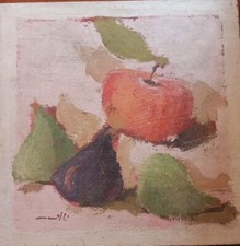 MARZILLI FRANCO OLIO su LEGNO 30X30 "SENZA TITOLO"