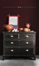 Antica Cassettiera / Comò a 4 cassetti in mogano ebanizzato | Inglese, fine '800