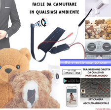 MICROCAMERA SPIA AUDIO VIDEO MINI TELECAMERA NASCOSTA HD CAM SPY MICRO PORTATILE