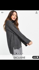 Maglione ASOS Relaxed Fit in maglia grigio ruggine taglia S nuovo