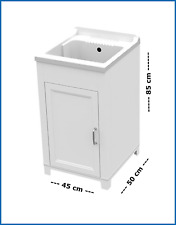 Mobile Lavatoio con Vasca Mobiletto Lavanderia Strizzatoio in resina 1 Ante 