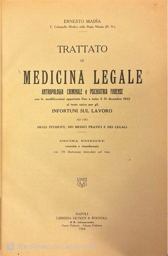 Trattato medicina legale - trattato, di