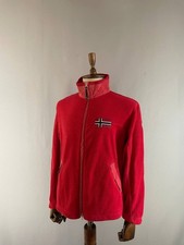 Napapijri Giacca Pile Uomo Taglia L Rossa Manica Lunga Poliestere Invernale Maglione Caldo