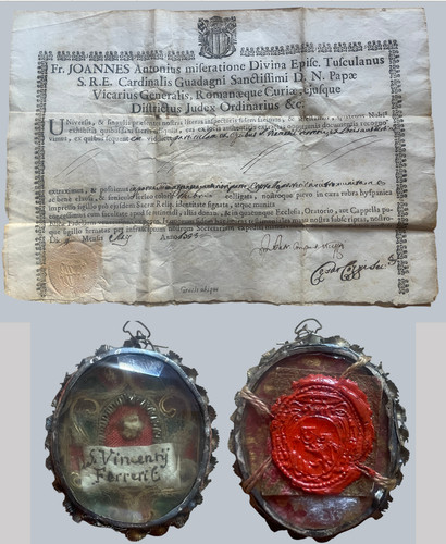 Reliquiario antico 1756 con - antico,
