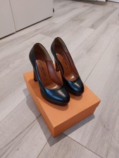 scarpe donna tacco 12 plateau pelle nera numero 37