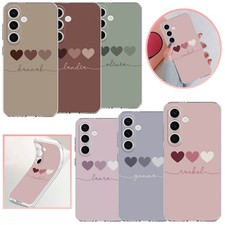 Custodia telefono per Samsung Galaxy S25 FE A17 A56 personalizzata nome cuori bella cover