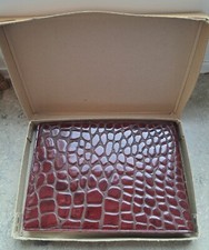 Libro tascabile vintage in pelle di coccodrillo imitazione con matita in scatola originale mai usato