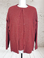 Top e cardigan twinset rosso scintillante a costine Instyle taglia 18