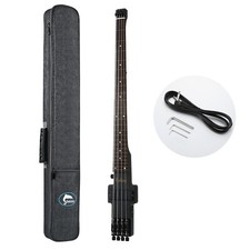 Travel Bass Guitar Electric Headless Bass 4 Strings Fretless with Gigbag