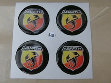 TUNING ADESIVO STICKERS BORCHIE COPRIMOZZI 3D X 4 PZ 45 mm FIAT ABARTH PUNTO EVO