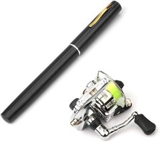 Lixada Fishing Rod Reel Combo Mini Pen Pole Kit 55.1in/1.4m, Black 
