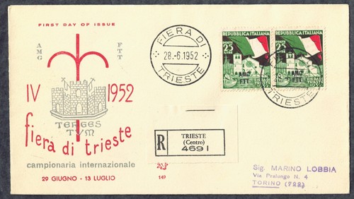 1952 fdc italia trieste zona - fdc, a