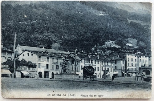Cartolina edolo piazza - edolo,