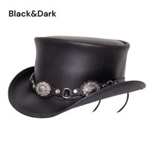 "Cappello a mano in pelle nera