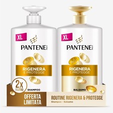 Pantene Shampoo Balsamo Rigenera E Protegge per Capelli Deboli Danneggiati Maxi