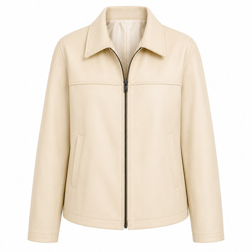 Giacca donna vera pelle - , panna