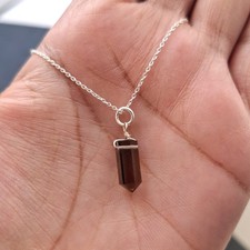 Fumoso Quarzo Matita Collana