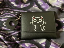 Portafoglio Nero Gatto Cat Kawaii Piccolo