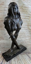 Scultura Astratta In Bronzo Originale Forma Femminile Nuda Statua Arte Moderna