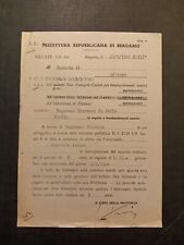 Documento Repubblica Sociale Italiana RSI Bergamo Raid Aereo Bombardamento 1945