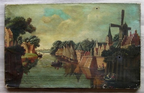 Huile sur toile - , école