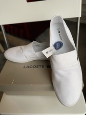 Sneakers estive Lacoste Marice tempo libero eleganti in tela da uomo bianche taglia 10 UK