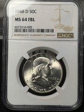 1948 D Franklin mezzo dollaro