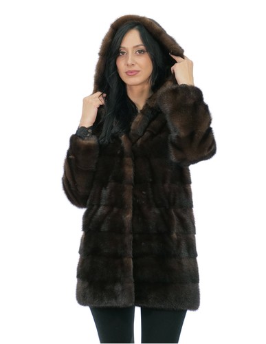 Cappotto mogano pelliccia