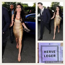 Abito fascia oro Herve Leger
