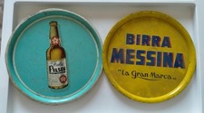 LOTTO DI DUE VASSOI VINTAGE  BIRRA MESSINA E PILSEN - DA COLLEZIONE 