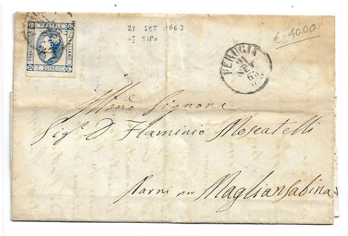 Lettera affrancata con - , c.